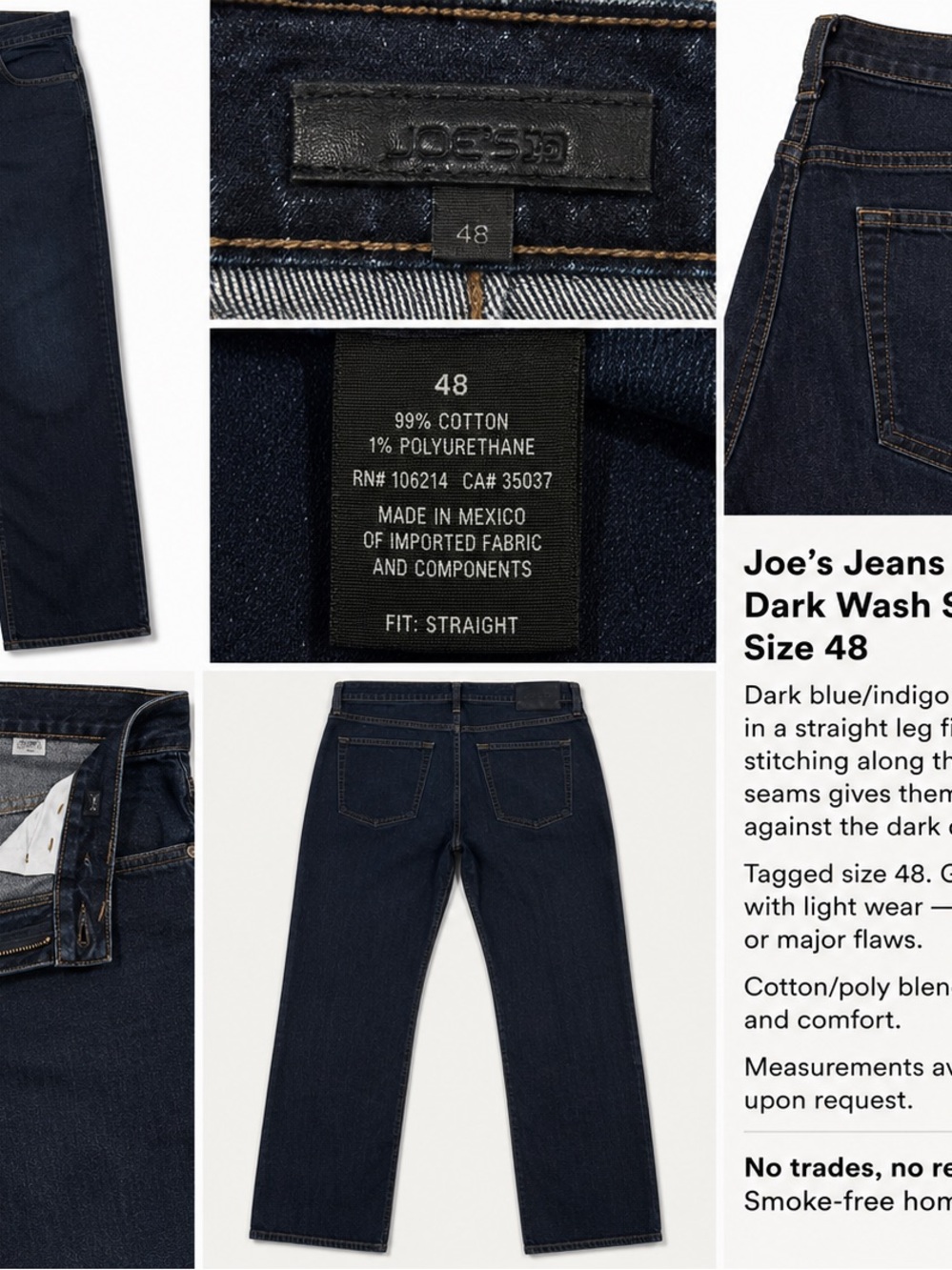 Joe's Jeans Dark Indigo Straight Fit Jeans